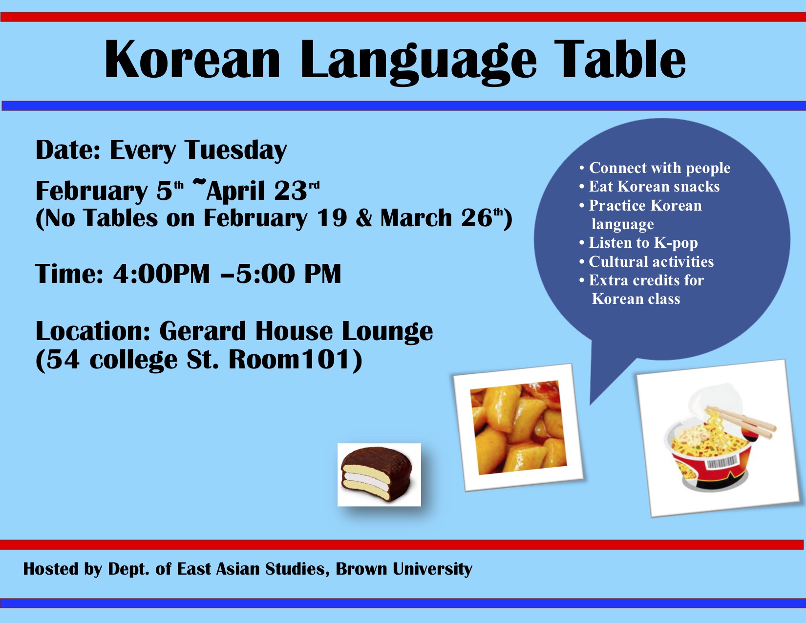 Korean Language Table Poster